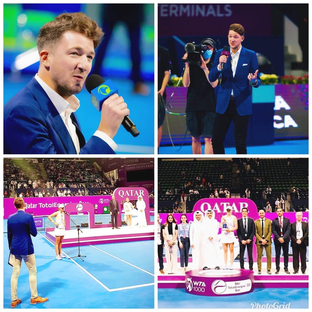 Sports Presenter James Tzanoudakis at the Men's & Women's ATP & WTA events in Qatar Sports Presenter James Tzanoudakis at the Men’s & Women’s ATP & WTA events in Qatar