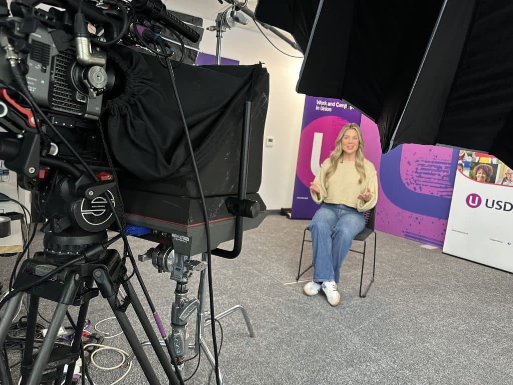 Elizabeth Warburton – filming at Salford Quays, Manchester