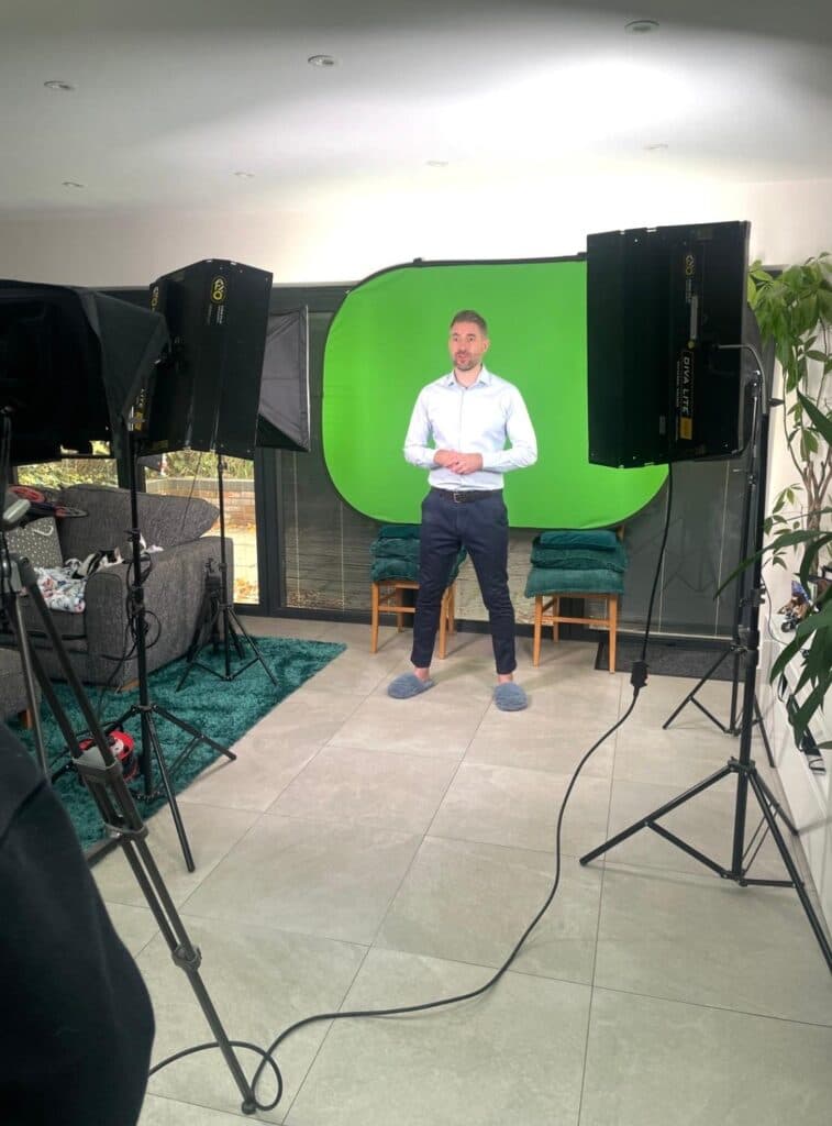 Daniel Robert Leigh in his home studio set up.