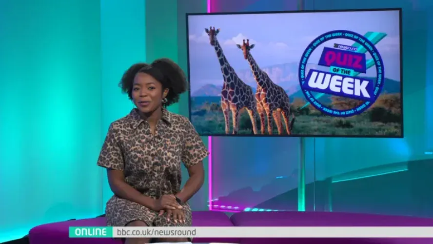 Emma-Louise Amanshia Newsround studio